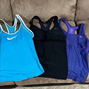 Nike Women's Tank Tops - Aqua, Black, and Violet